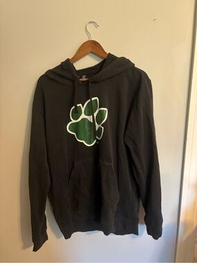 adidas Black Hoodie with Green Paw Graphic